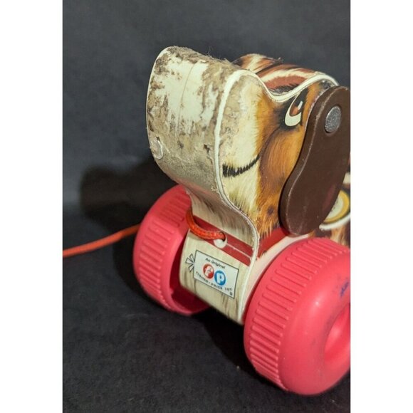 Fisher-Price Pull-Along Puppy Dog Toy With Red Wheels & Tail 2014 retro style - Picture 4 of 8